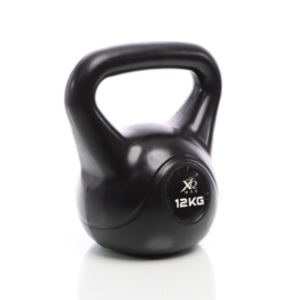 LUXTRI Kettlebell 12 kg zwart kogelgewicht cementvulling krachttraining