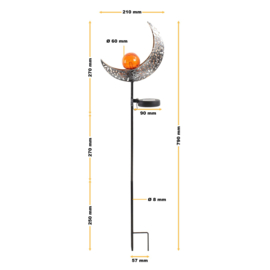 Toboli solarlamp MAAN, LED, metaal, magische sfeerlamp.