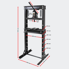 XPOtool 20T Black Edition hydraulische pers, werkplaatspers, framepers.