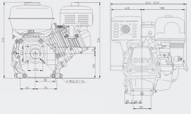 LIFAN Benzinemotor 4T 4,8kW/6,5PK, Koppeling en E -start