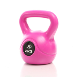 LUXTRI Kettlebell 2 kg roze kogelgewicht met cementvulling