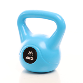 LUXTRI Kettlebell 4 kg blauw kogelgewicht met cementvulling