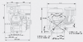 LIFAN Benzinemotor 4T 6,6kW/9 PK met koppeling & E-start