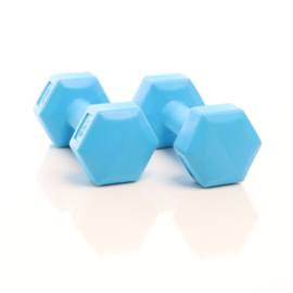 LUXTRI Dumbbells set 2x 2 kg blauw halters gewichten krachttraining