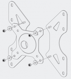 VESA Wandhouder adapterplaat van 75/100 naar 200/100