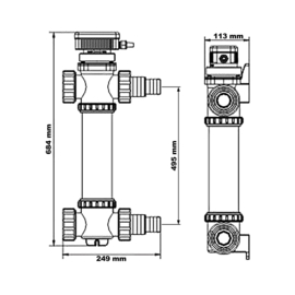 SunSun CUV-755 vijverzuivering waterzuiveraar RVS lichtfilter 55W UVC