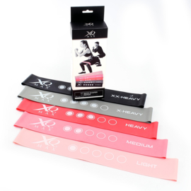 LUXTRI fitnessband weerstandsband latex, roze, set van 5 stuks.