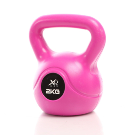 LUXTRI Kettlebell 2 kg roze kogelgewicht met cementvulling