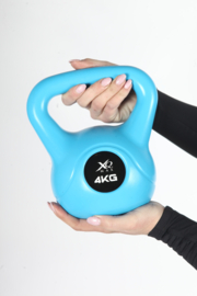 LUXTRI Kettlebell 4 kg blauw kogelgewicht met cementvulling