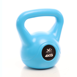 LUXTRI Kettlebell 4 kg blauw kogelgewicht met cementvulling