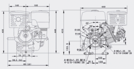 LIFAN 188 Benzinemotor 9,5kW/13,0 PK E-start 25,4mm Q1