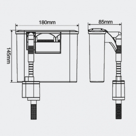 SunSun HBL-303 Hang on Filter / Aanhangfilter 350l/u tot 40l Aquarium.