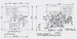 LIFAN 188 Benzinemotor 9,5kW/13,0 PK met as van 25mm.