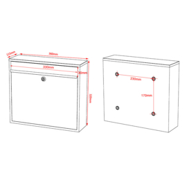 Brievenbus; Wandbrievenbus, Mailbox Type V13 zilver