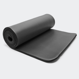Yogamat zwart 185 x 80 x 1,5cm gymnastiekmat vloermat sportmat