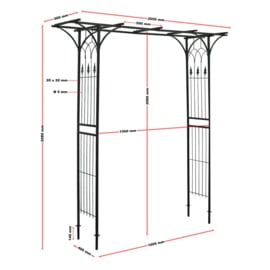 Rozenboog 205x50x208cm stalen tuinboog, klimop boog.