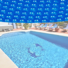 Zwembad afdekking, zonnefilm Ø 5,0 meter; blauw, 140µ.