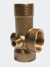 5-weg splitter voor drukvat met aansluiting voor manometer, 1 inch