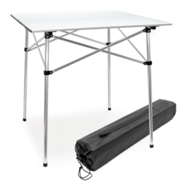 Opvouwbare campingtafel aluminium 70x69 cm met opbergtas.