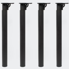Tafelpoten set van 4 zwart in hoogte verstelbare meubelpoot 70-110cm