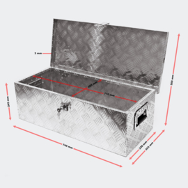 Afsluitbare transportbox, aluminium dissel kist; 60 liter.