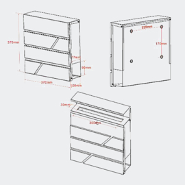 Design brievenbus V16 antraciet krantenrol.