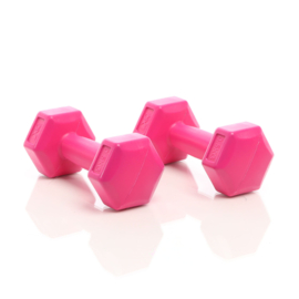 LUXTRI Dumbbells set 2x 500 gr roze halters gewichten krachttraining