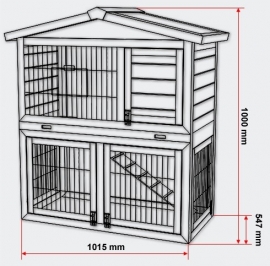 Luxe Knaagdier / Konijnenhok met ren (2 etages)