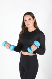 LUXTRI Dumbbells set 2x 2 kg blauw halters gewichten krachttraining