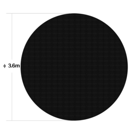 Zwembad afdekking, zonnefilm Ø 3,6 meter; zwart, 140µ.