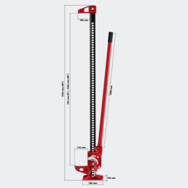 60" Farm Jack; Domme kracht tot 153 cm hoog tot 3 Ton.