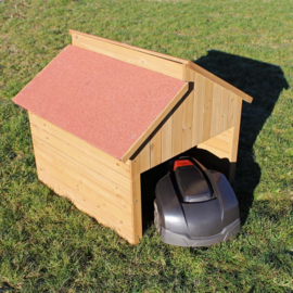 Garage voor MaaiRobot, Houten tuinhuis voor Robot.