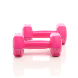 LUXTRI Dumbbells set 2x 500 gr roze halters gewichten krachttraining