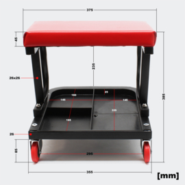 Mobiele gereedschapswagen, werkkruk, rollende werkstoel.