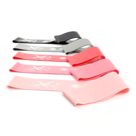 LUXTRI fitnessband weerstandsband latex, roze, set van 5 stuks.