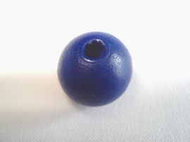 Houten kraal 12 mm donkerblauw