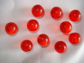 Glaskraal rond 8 mm rood