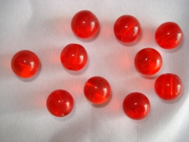 Glaskraal rond 10 mm rood