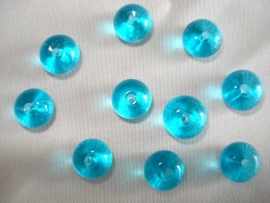 Glaskraal rondell 8x6 mm aquablauw