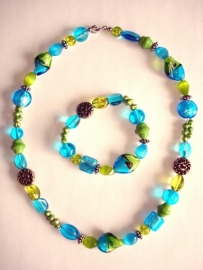 Armband aqua en lime