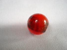 Zilverfolie glaskraal rond 10 mm rood