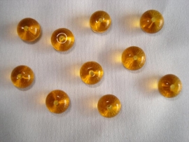 Glaskraal rondell 8x6 mm goudbruin