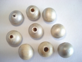 Houten kraal 6 mm gewassen beige/champagne met glanslaagje