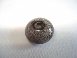 Keramiek kraal disc 12x7 mm grijs met spikkels