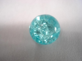 Glascrackle kraal rond 6 mm licht aquablauw