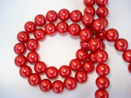 Glasparel rond 8 mm rood
