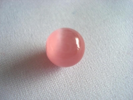Cats eye glaskraal rond 8 mm roze