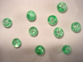 Glascrackle kraal rond 6 mm smaragdgroen