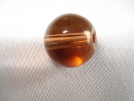 Glaskraal rond 6 mm bruin