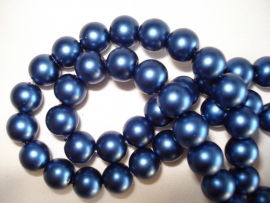 Matte glasparel rond 12 mm donkerblauw